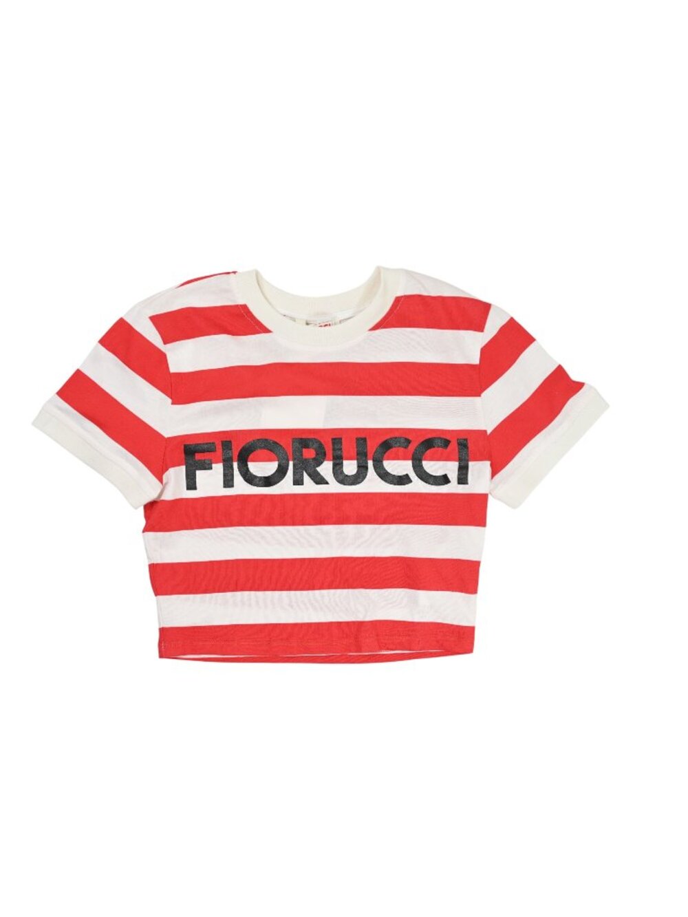 Fiorucci Striped Logo Baby T-Shirt in Red